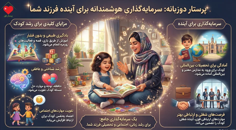 پرستار کودک دوزبانه با پرستار اول؛ مراقبت و آموزش